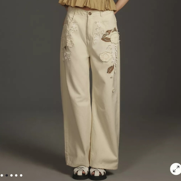 Anthropologie Denim - PILCRO ANTHROPOLOGIE embroidered cropped pants - size 29